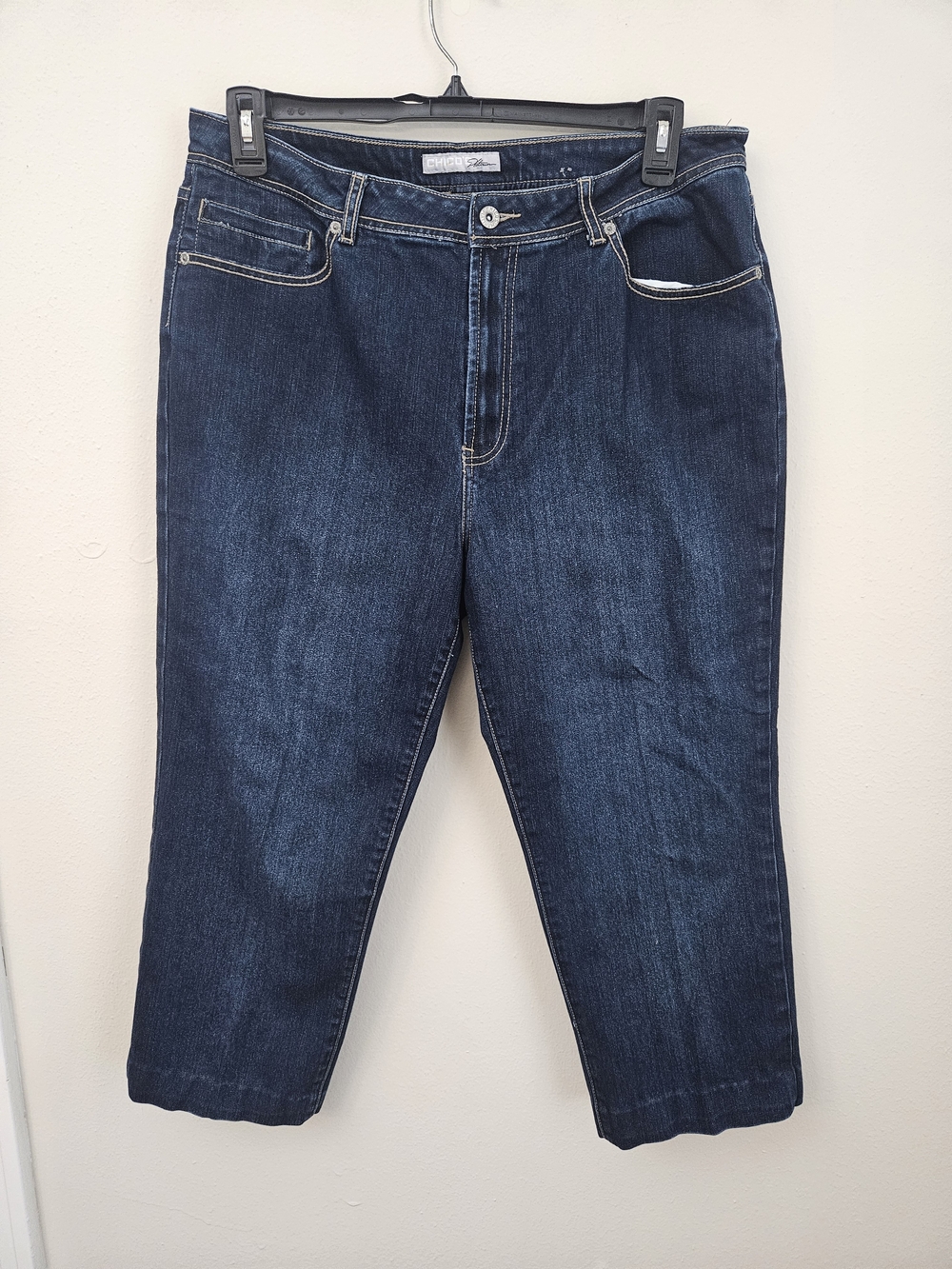 Chico's Dark Blue Cropped Ankle Jeans